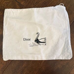 Dior White Dust Bag with Black Swan Design